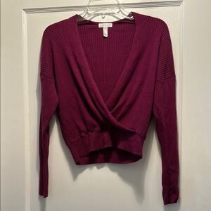 Deep Burgundy Wrap Sweater